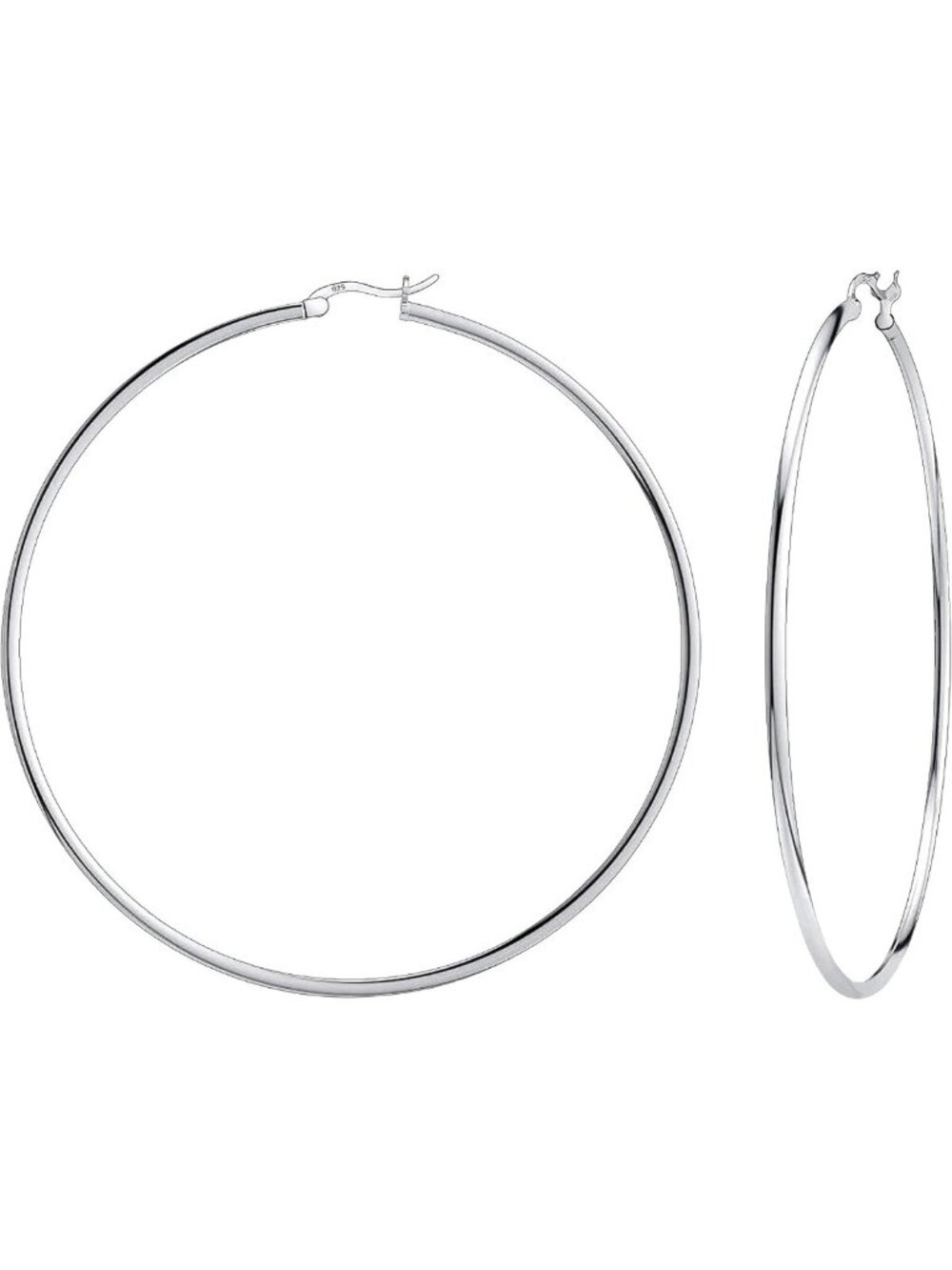 Sterling Silver Round Hoop Earrings for Women | 30MM-65MM | Elegant & Versatile
